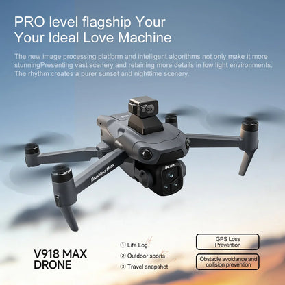 RC Quadcopter with LCD Screen Remote Control Drone Laser Obstacle Avoidance 8K GPS Professional Camera
