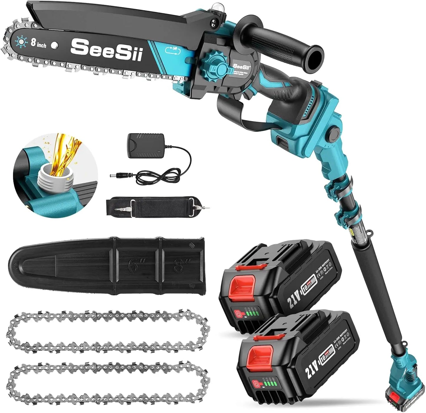 2-IN-1, 8'' Brushless Pole Saw
