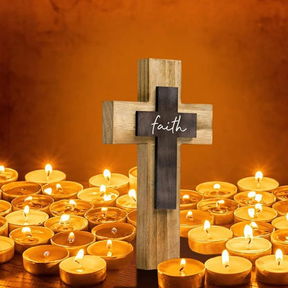 Wall Wooden Cross With Hook Handmade