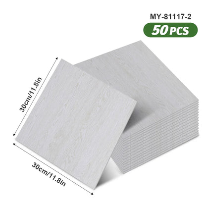 50pcs SXP Floor and Wall Tiles Peel and Stick 11.81x11.81in Self-Adhesive Applies to any Indoor Surface