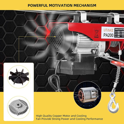 850 LBS, 110v Electric Hoist