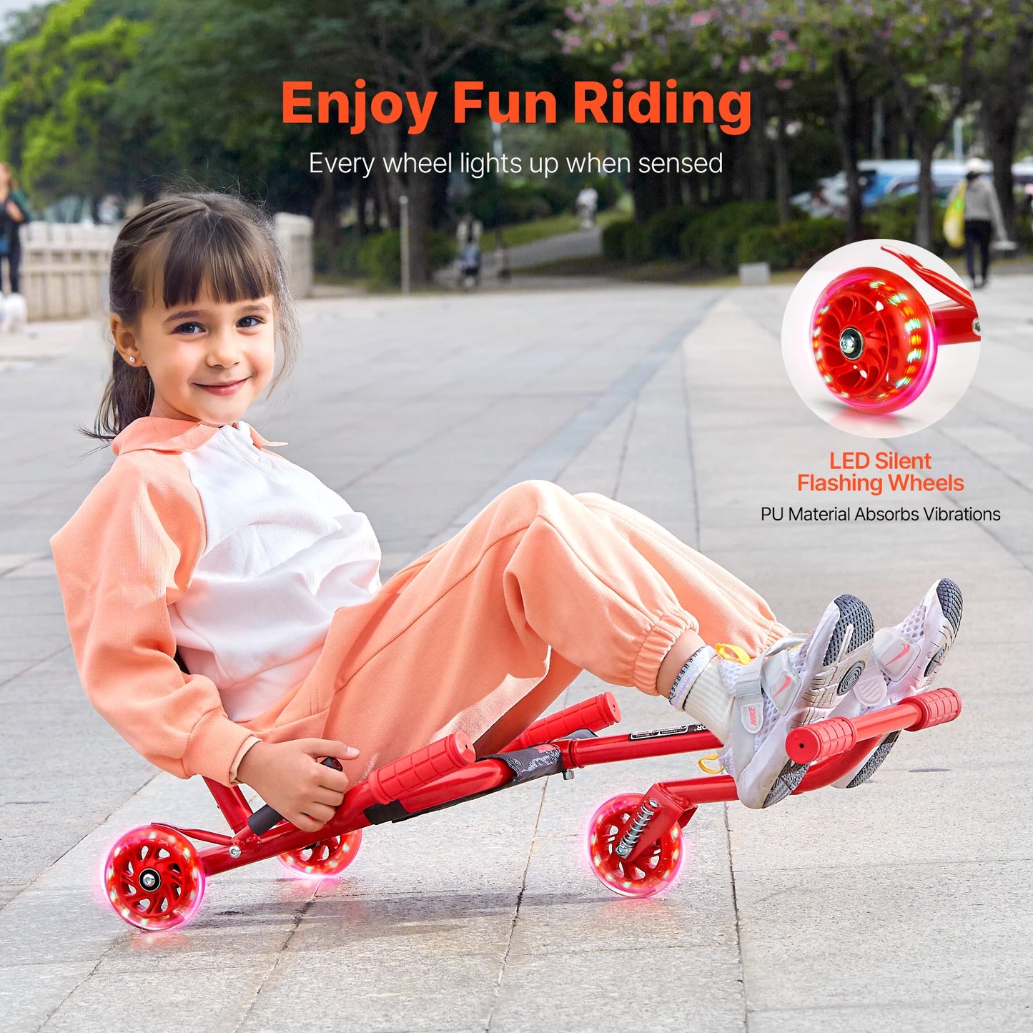 132/198lbs Kids Ride on Scooter With Side-to-Side Swing