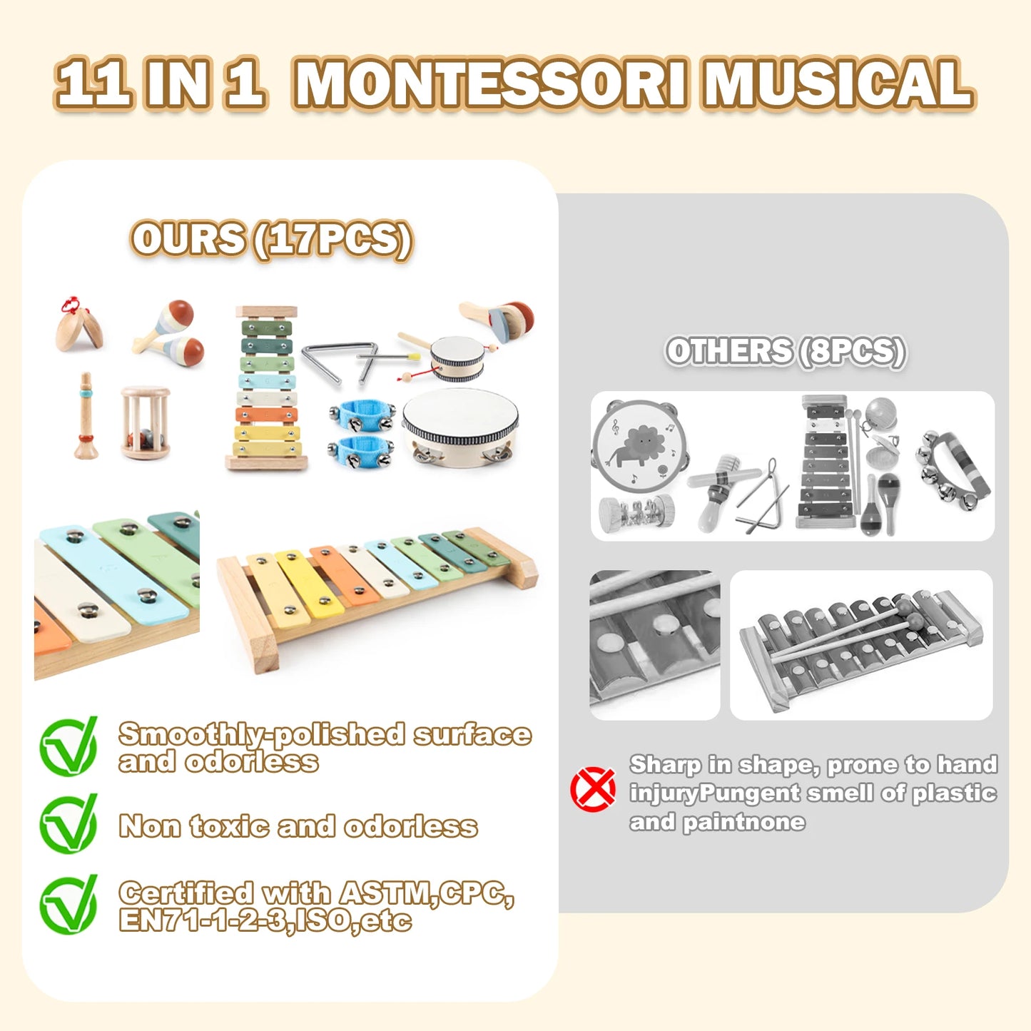Musical Instruments Montessori Music for Baby 0-24 Months