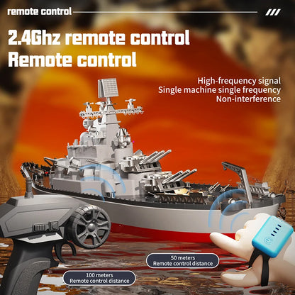 1:275 Scale 31 Inch Remote Controlled Battleship for Use On Lakes, Pools, Rivers, or in an Exhibit