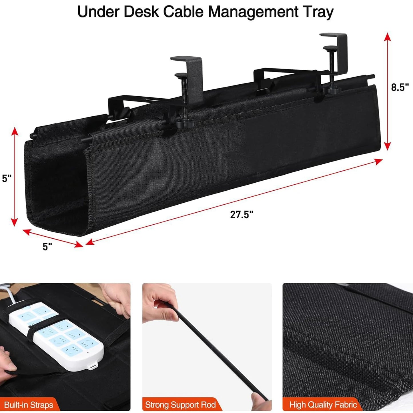 Under Desk Cable Management Box Hidden Cord Organizer