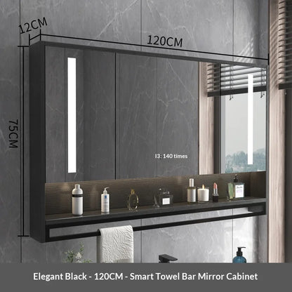 Bathroom Mirror LED Backlit Smart Anti Fog Touch Sensor Mirrored Cabinet