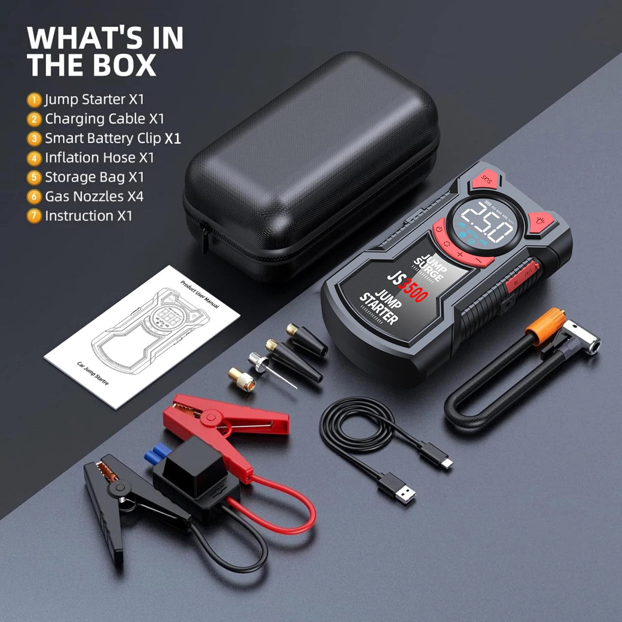5-in-1 Multifunctional Air Pump Jump Starter