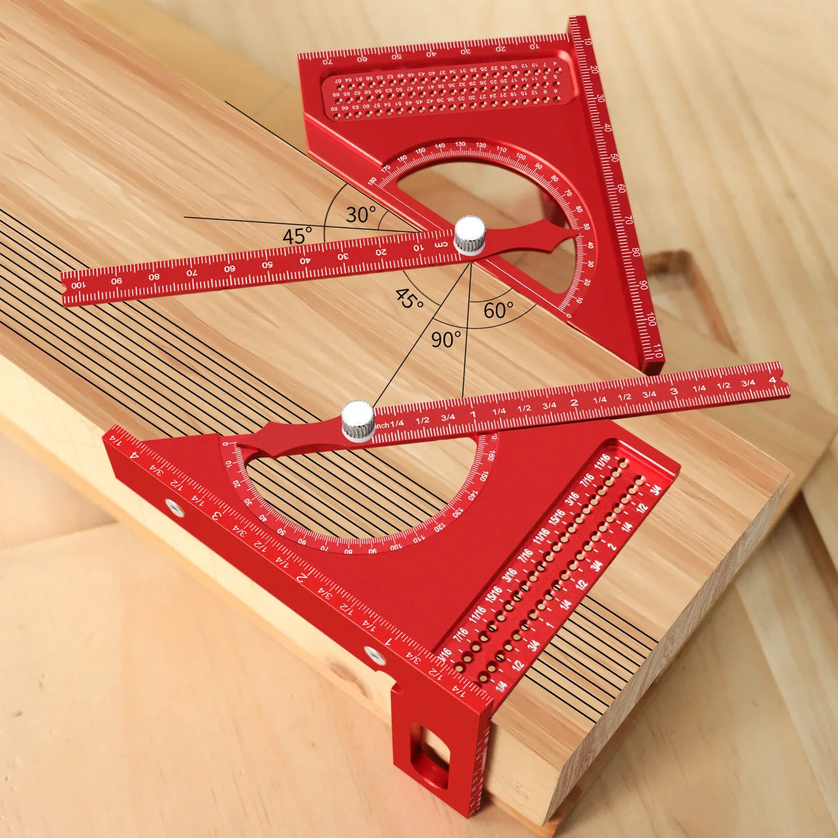 3D Adjustable Carpentry Square Protractor