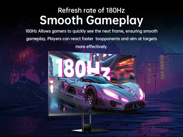 27 inch Gaming Monitor 180hz 1ms | Fast IPS Screen 1080p Monitor, 2 x HDMI 2.0 & 1 x DisplayPort 1.4 Support Freesync