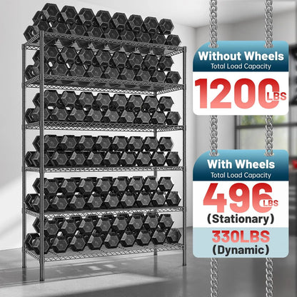 82" H X45 W X18 D Storage Shelves with Wheels