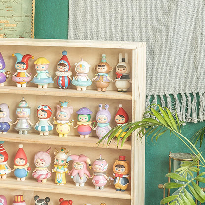 6-layers Solid Wood Wall Mounted Dust-Proof Display Cabinet