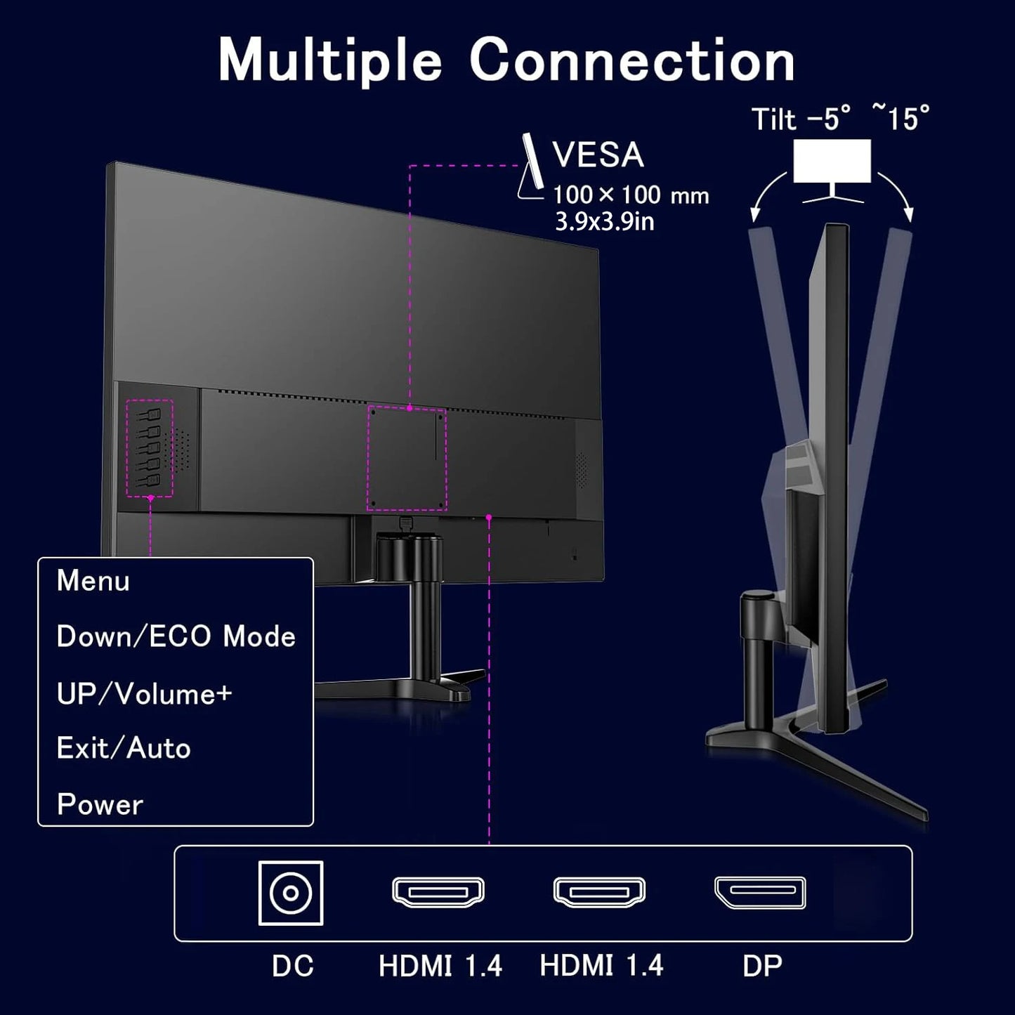 24 Inch Gaming Monitor FHD 1080P IPS Screen 1ms 165/144Hz Home-Office Computer Display
