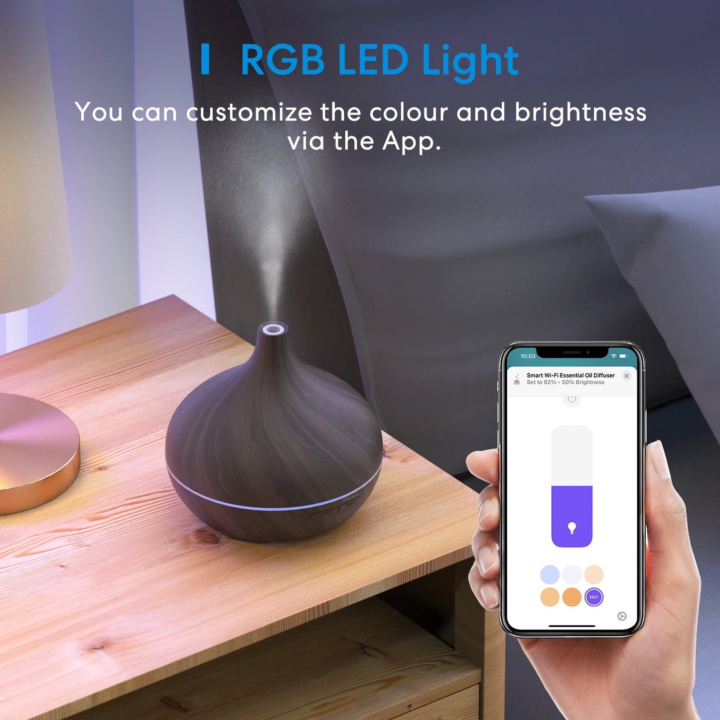 Meross Smart WiFi Wooden Essential Oil Diffuser/Air Humidifier