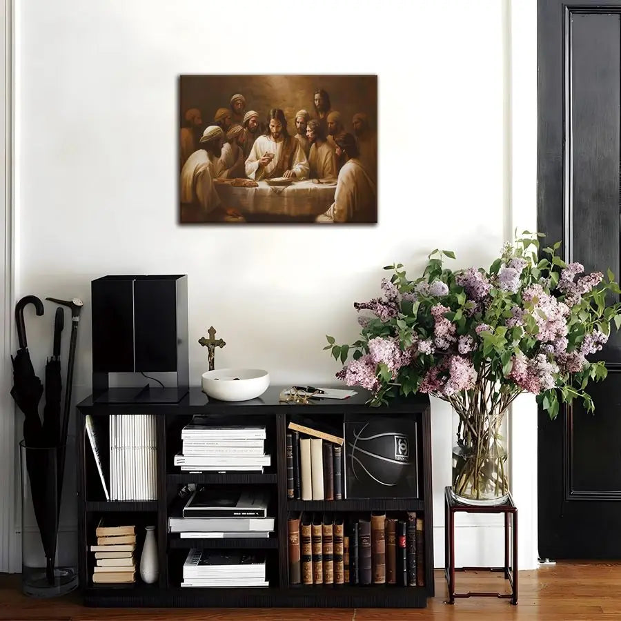 Jesus and the Last Supper Wall Decor Painting, - Christian Poster for Dining Room, Church, Home, Bedroom, and Living room
