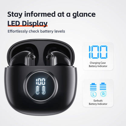 Wireless Bluetooth Earphones, 5.3, TWS HD Microphone