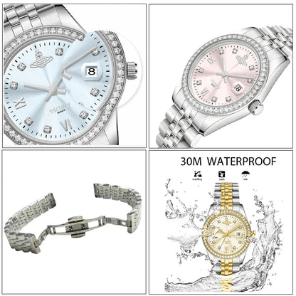 Women Watch Waterproof Retro Pink Hand