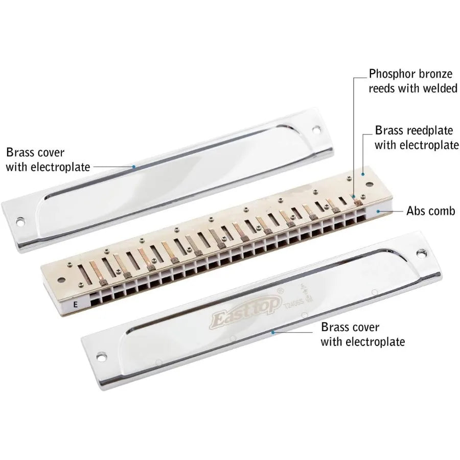 Key of E 24 Holes Professional Tremolo Mouth Organ
