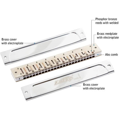 Key of E 24 Holes Professional Tremolo Mouth Organ