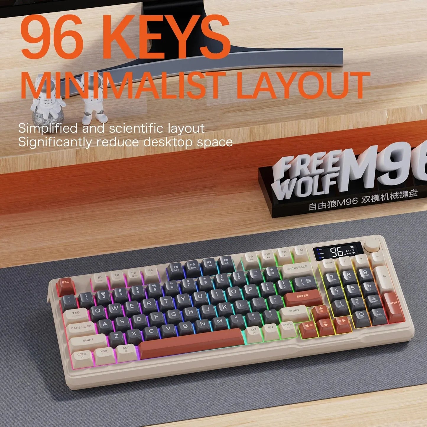 Wireless Keyboard Bluetooth Dual-Mode Connection, Multi-Device Linking, Ergonomic