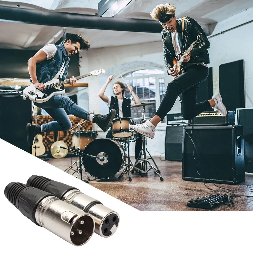 8pcs Zinc Alloy Case XLR 3 Pin Male Female Audio Adapter Plug Connector for Mic
