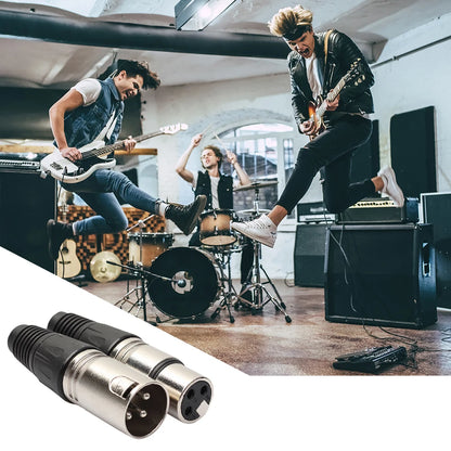 8pcs Zinc Alloy Case XLR 3 Pin Male Female Audio Adapter Plug Connector for Mic