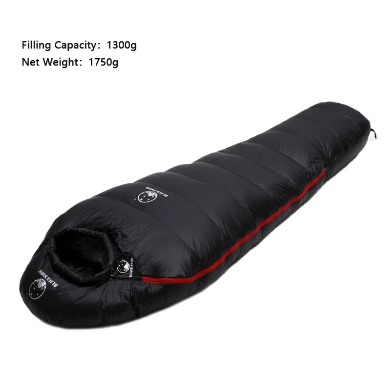 Goose Down Sleeping Bag: Warm Down Filled Adult Mummy Style Sleeping Bag