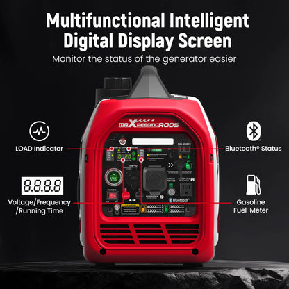4KW Portable Dual Fuel Generator Inverter LPG/Gas Bluetooth-compatible E-Start 58dB Portable Power Generator