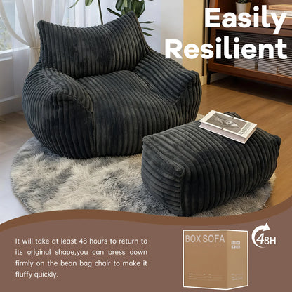 Reading Bean Bag Chairs for Adults, BeanBag Density Foam Couch, Floor Lazy Soft, Comfy Reading Nook