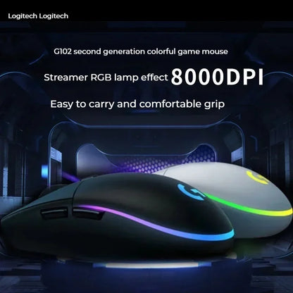 Logitech G102 Generation 6 keys 8000 DPI Wired Ergonomic Gaming Mouse