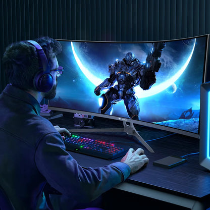 Gaming Monitor 34-inch Curved Ultrawide WQHD Monitor 3440 x 1440 R1500 Ultrawide Computer Monitor 144Hz VA Panel Display