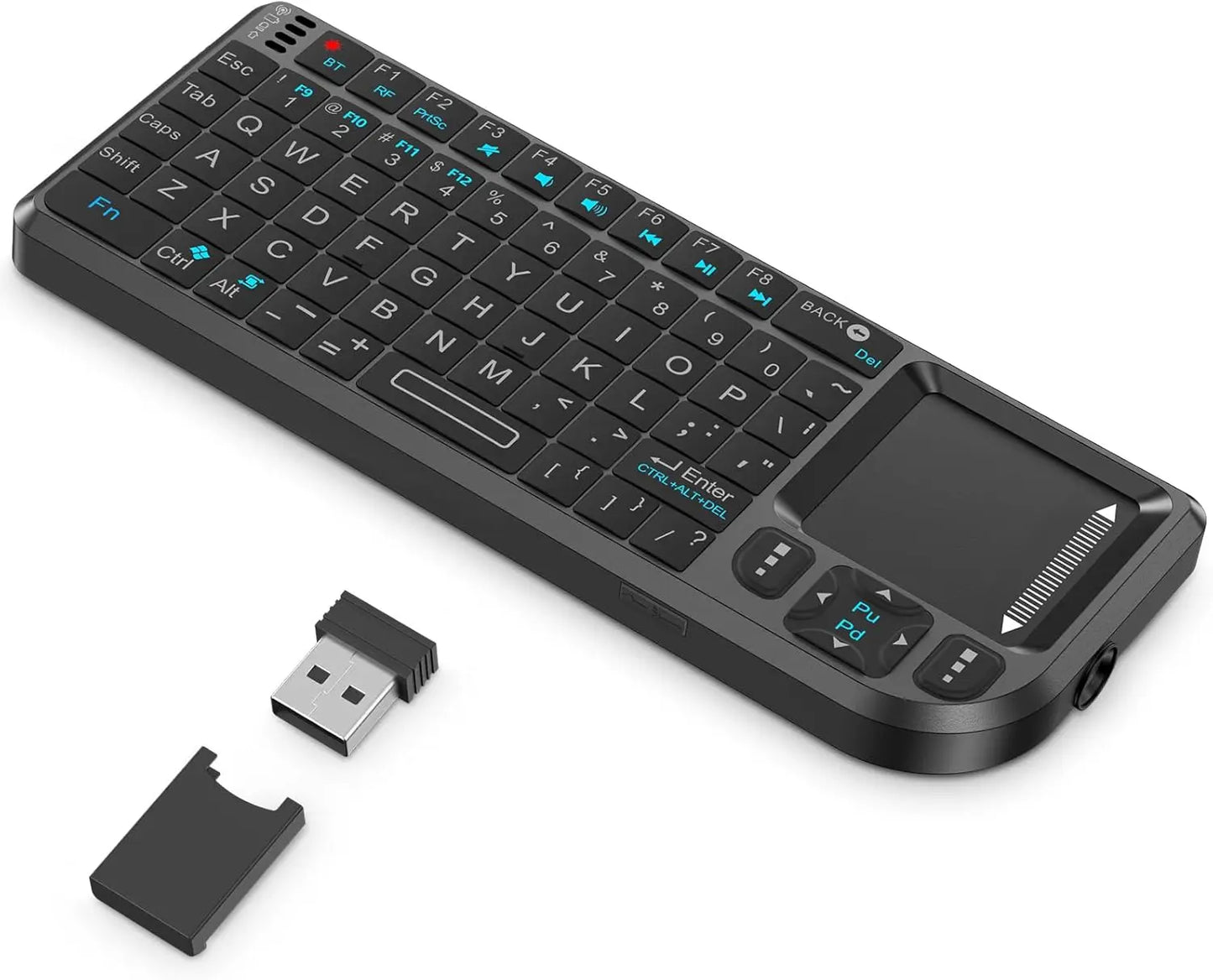 Mini Bluetooth Keyboard with Touchpad, Ultra-Thin Wireless Portable Keyboard for PC, Tablet, TV, Smartphone – Rechargeable