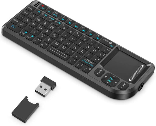Mini Bluetooth Keyboard with Touchpad, Ultra-Thin Wireless Portable Keyboard for PC, Tablet, TV, Smartphone – Rechargeable