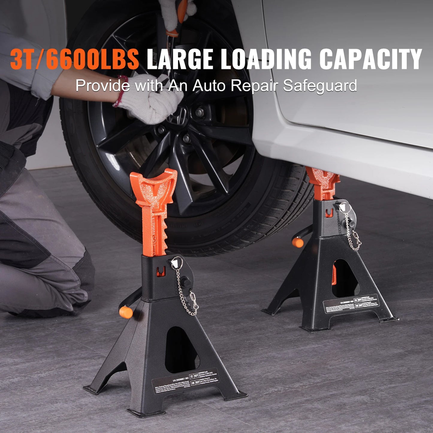 3 or 6 Ton Capacity Jack Stands
