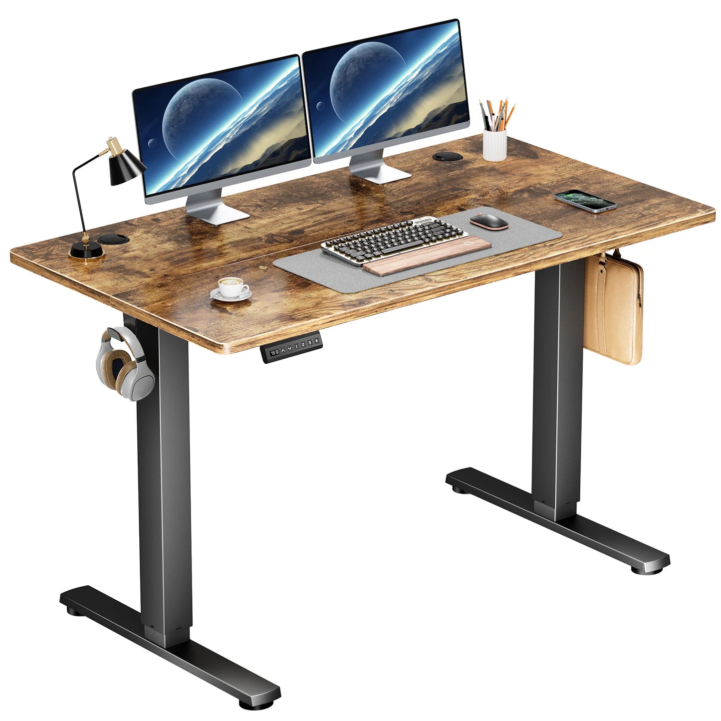 Electric Standing Desk - Height Adjustable 40x24 Inch Stand Up Sit Down Ergonomic Workstation