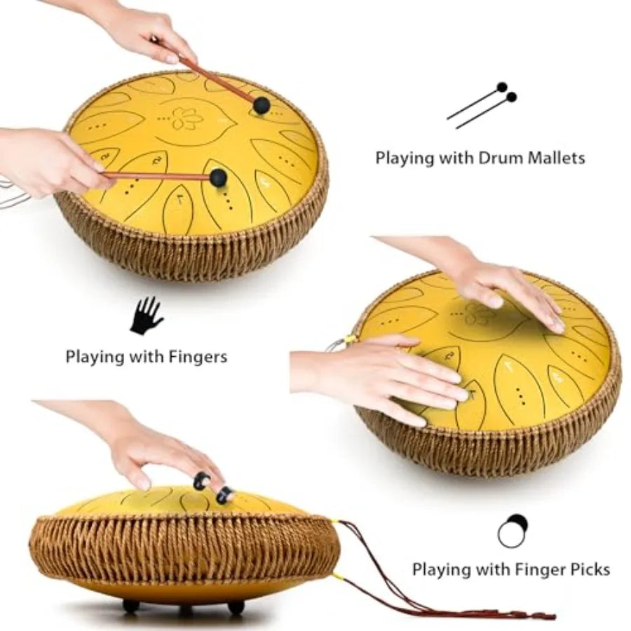 13 Inch Steel Tongue, Hand Pan Drum
