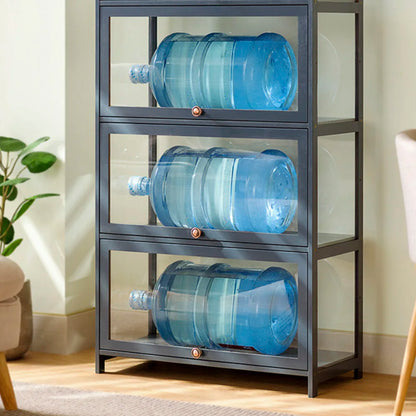 Black 3 Door Acrylic Display Case for Anime Figures Collectibles Detachable Shelves Dustproof US Stock