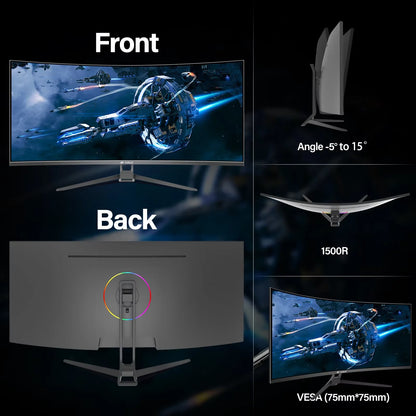 Gaming Monitor 34-inch Curved Ultrawide WQHD Monitor 3440 x 1440 R1500 Ultrawide Computer Monitor 144Hz VA Panel Display