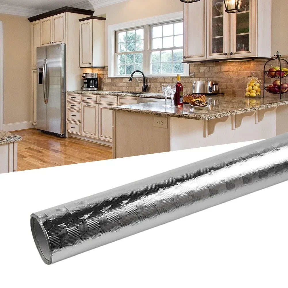 Modern Kitchen Oil-proof Self Adhesive Contact Paper: High-temperature Aluminum Foil Design for counters and Cabinets