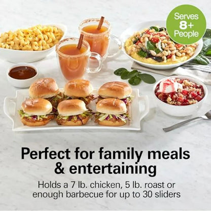 7 Quart Set and Forget Portable Programmable Slow Cooker with 15 Cooking Options