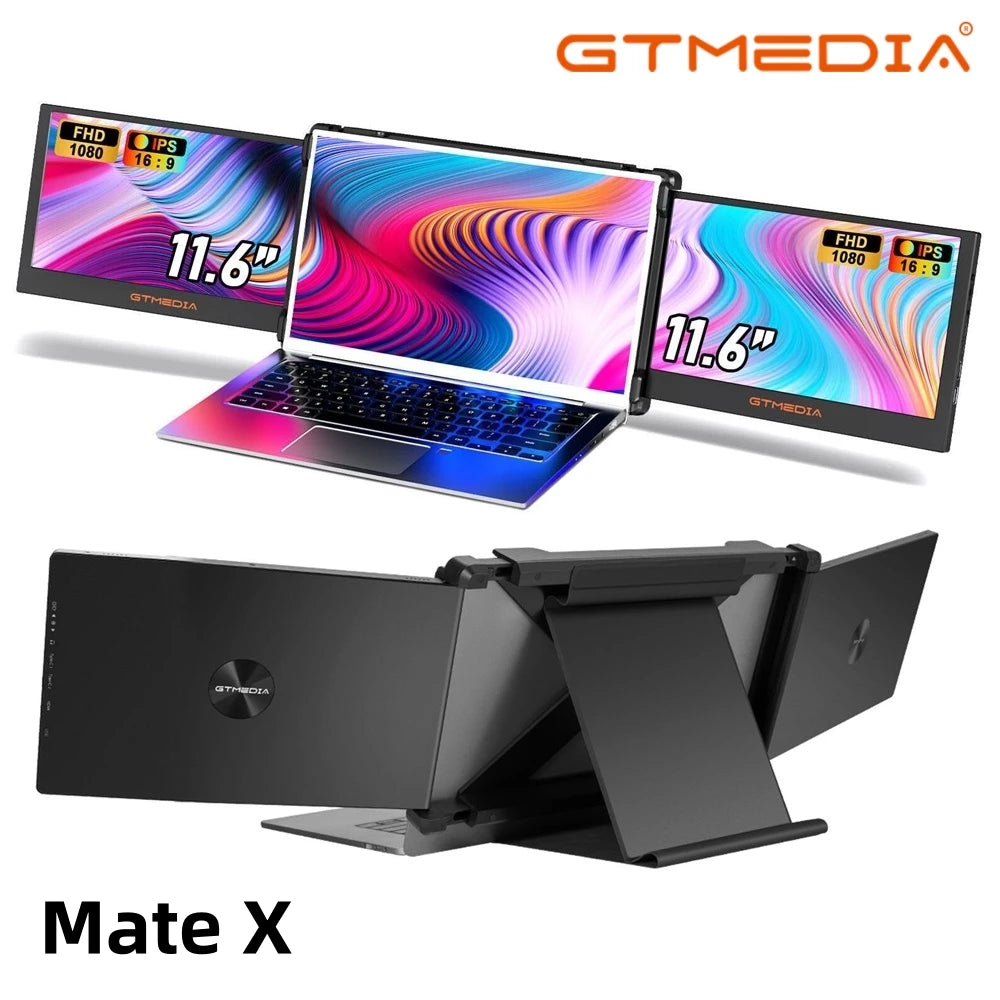 11.6Inch Portable Monitor 1920*1080 IPS FHD Triple Dual Extender Screen Full View Fold Display For 13.0-17.3Inch Laptops