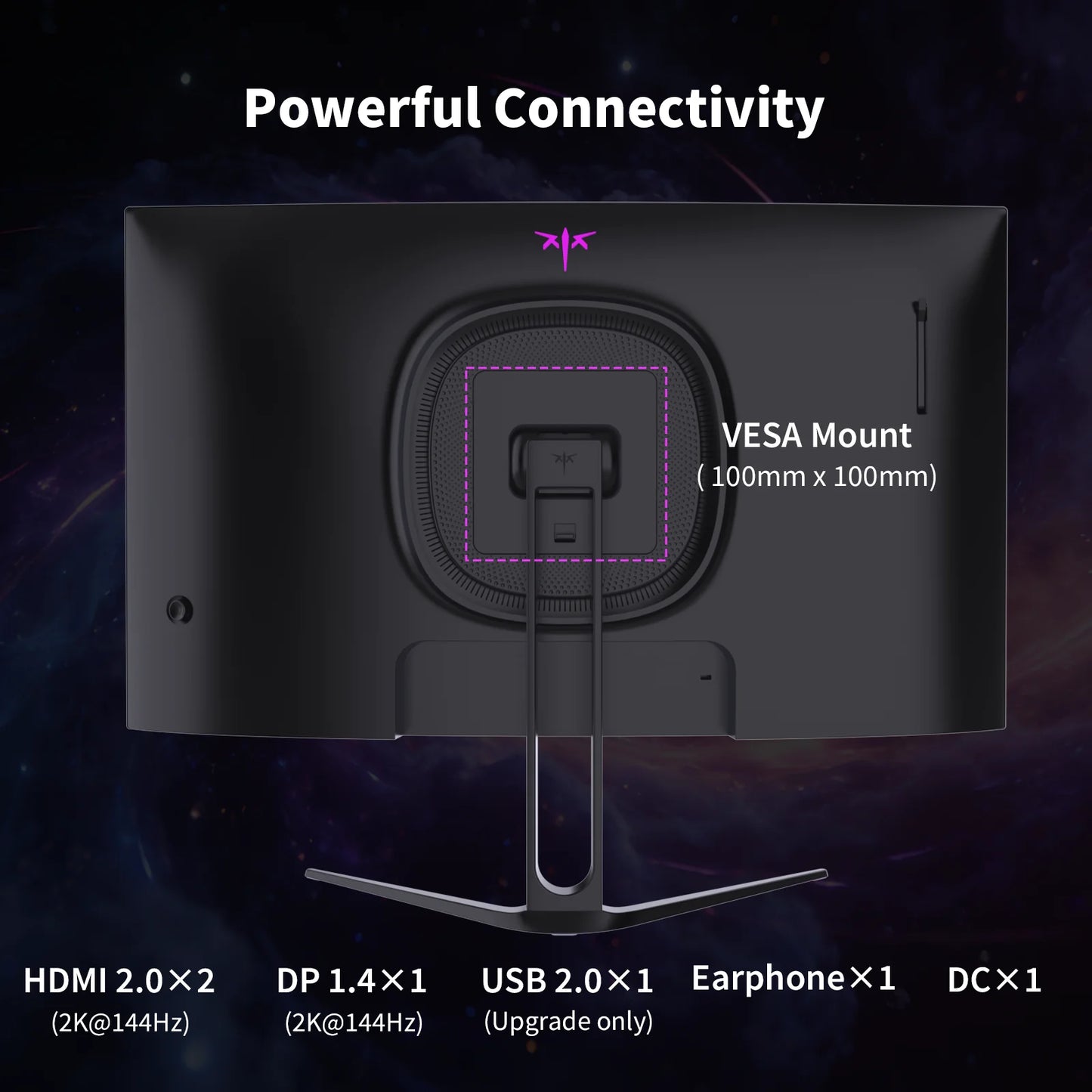 27" Curved Gaming Monitor, 1440P QHD 144Hz 120Hz Monitor 1500R HVA Panel, HDR400, Adaptive Sync, 400 nits