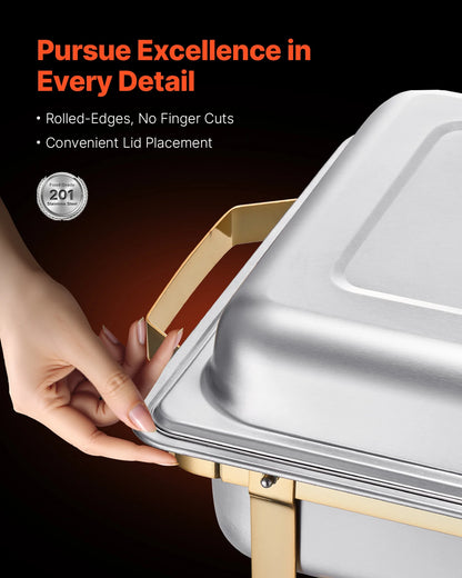 4 Pack, 8 Qt. Stainless Steel Chafing Dish Buffet Set