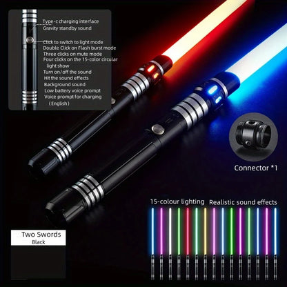 15-color 2-in-1 Metal Gravity Sensing Light up Saber
