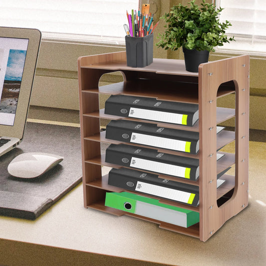 7Tier High-density Board Widen Wood Office Paper Organizer