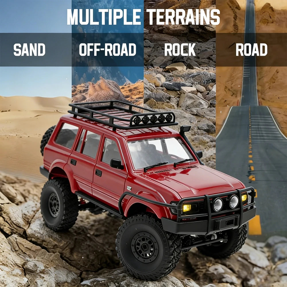 RC 1/16 Scale 4WD Off-Road Remote Control Truck 2.4G Full Proportional Steering With LED Lights
