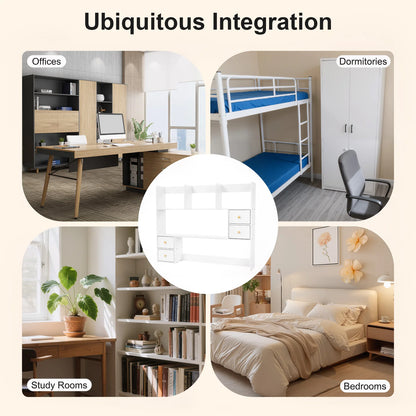 White Bookshelf Desktop Storage Rack