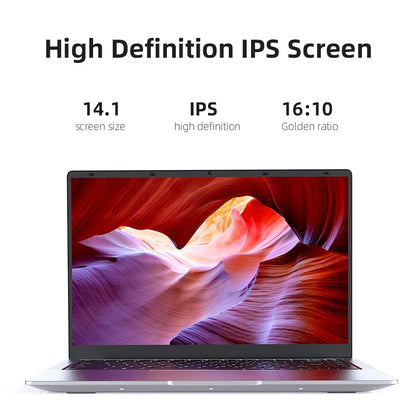 14.1" Ultra Slim Windows 11 Pro Laptop Computer intel Atom A3950 12GB RAM 1TB 2TB SSD Notebook PC 1080P HD
