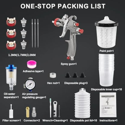 LVLP Air Spray Gun with 650ml Mixing Cup