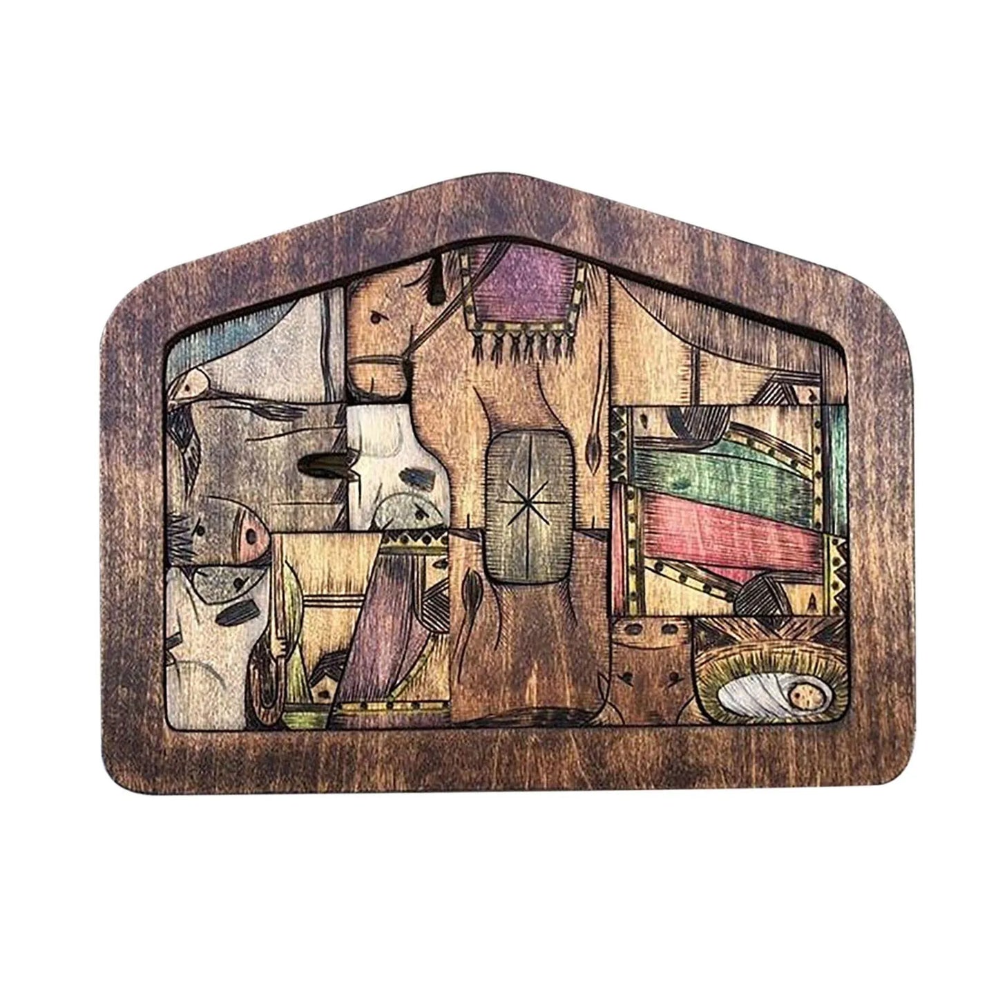 Wooden Jesus Nativity Set Table Puzzle