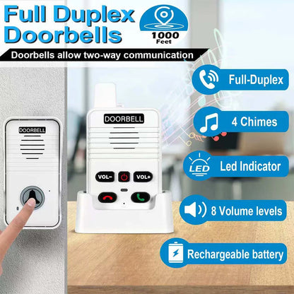 Wireless Voice Duplex Intercom Doorbell